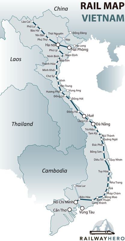 Vietnam Eisenbahnkarte
