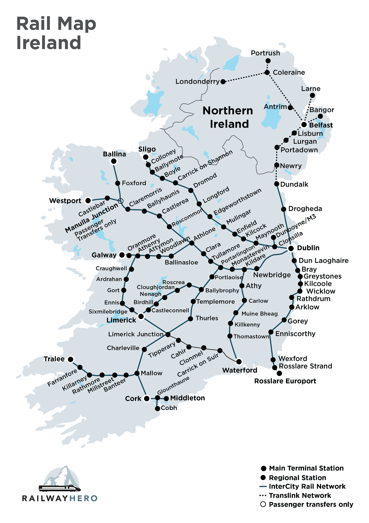 Ireland rail map