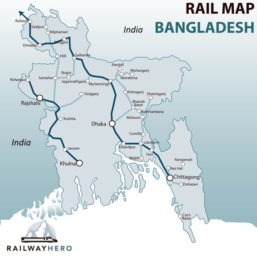 Bangladesch Eisenbahnkarte