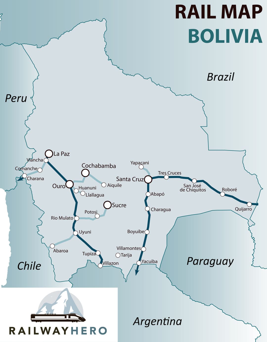 Bolivien Eisenbahnkarte