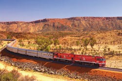 Train Route in Australia with “The Ghan”